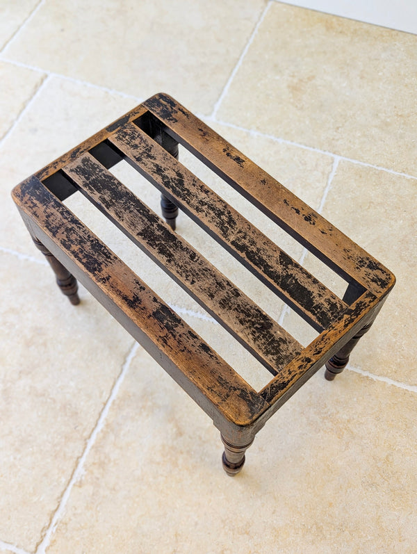 Antique Victorian Beech Luggage Stand by Brown & Lamont c.1870