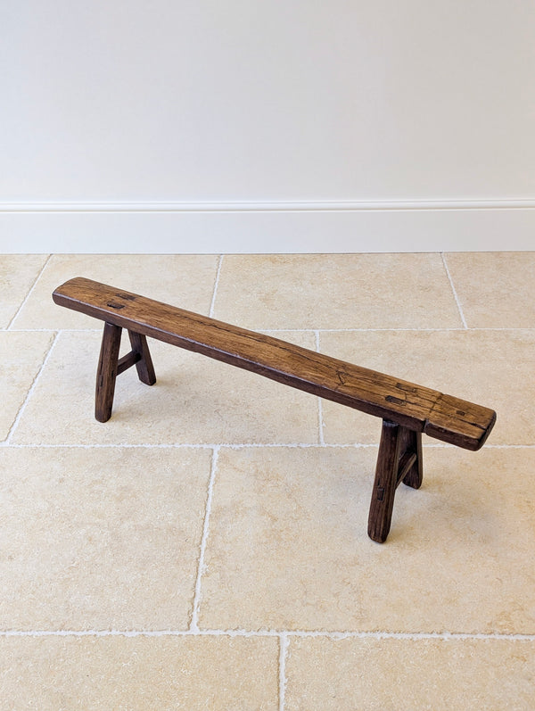 Antique Mid 19th Century Elm Vernacular Bench
