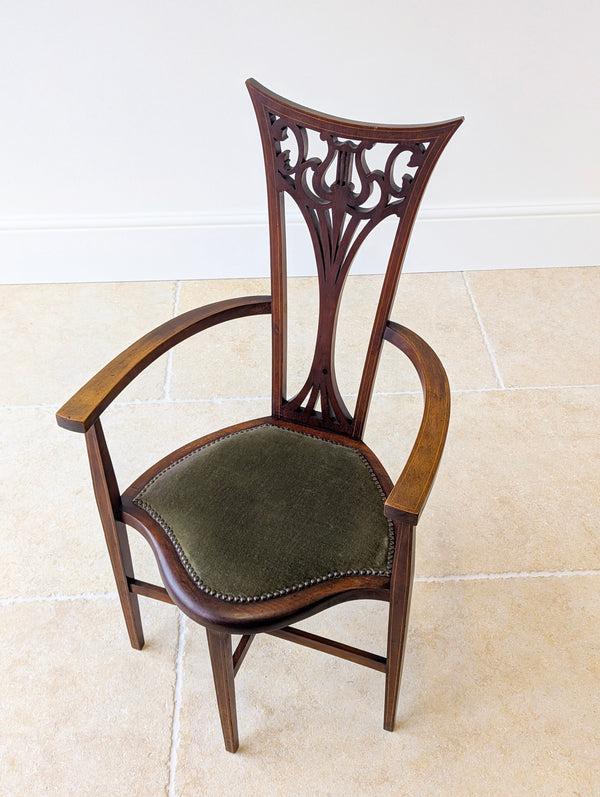 Antique Edwardian Mahogany Elbow Chair c.1910