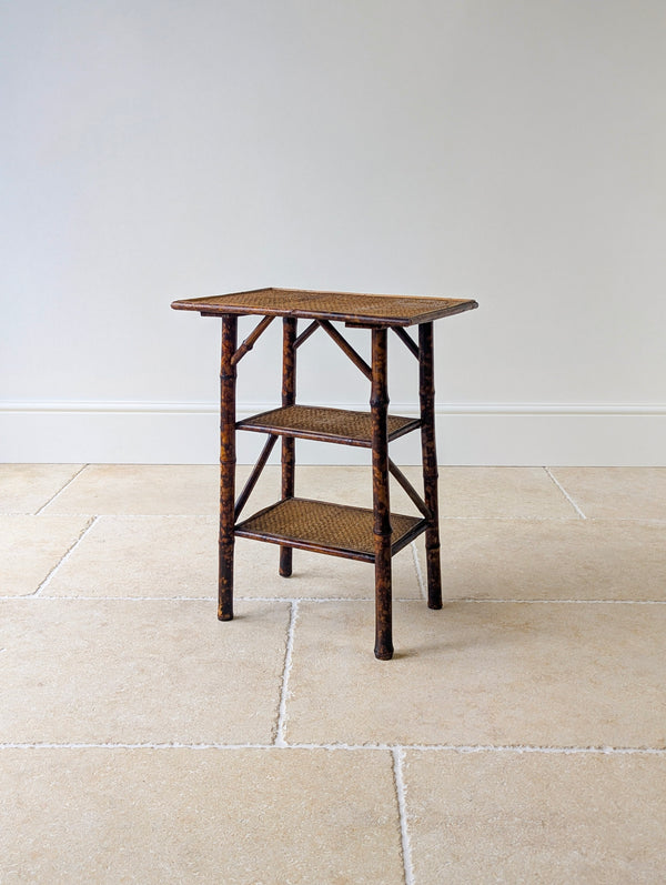 Antique Victorian Bamboo Three-Tier Occasional Table c.1890