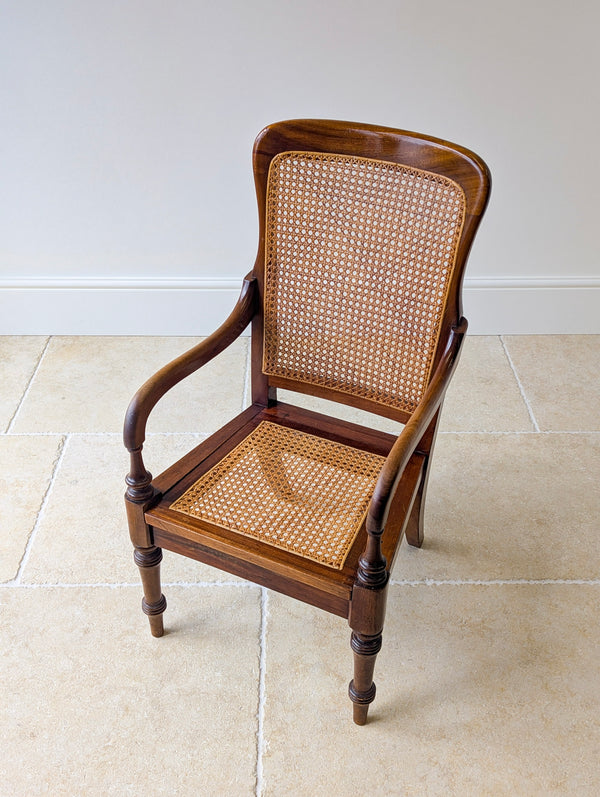 Antique Victorian Mahogany Caned Occasional Armchair c.1890