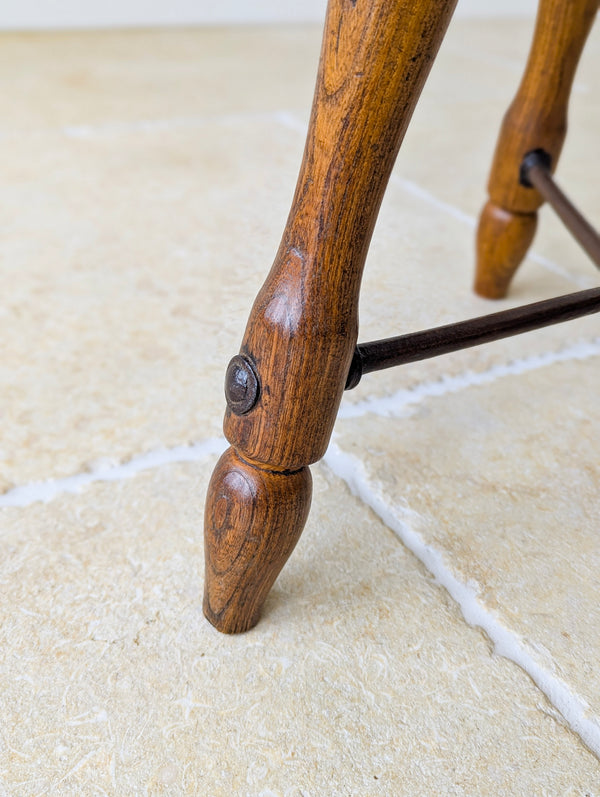 Antique Victorian Oak Three-Legged Country Stool c.1880