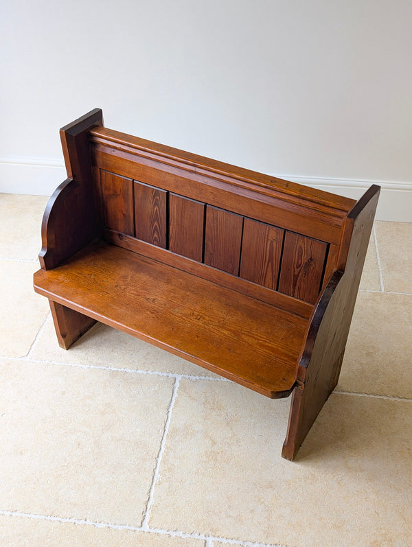Antique Victorian Pitch Pine Pew c.1890