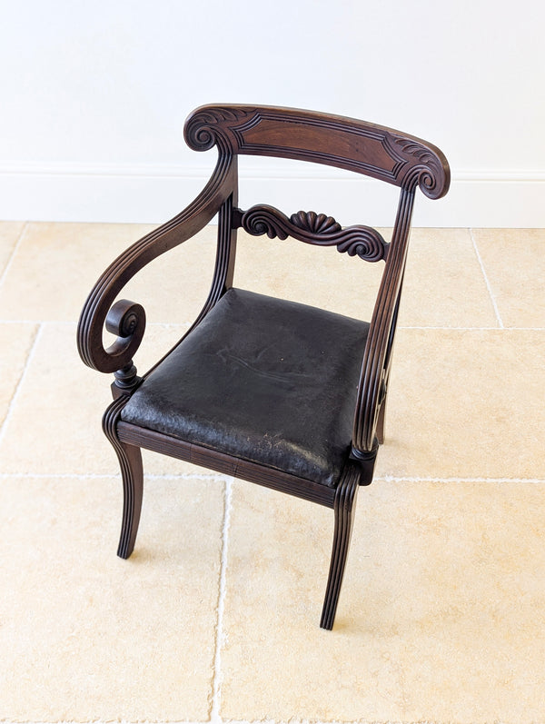 Antique Regency Mahogany Country House Library Armchair c.1820