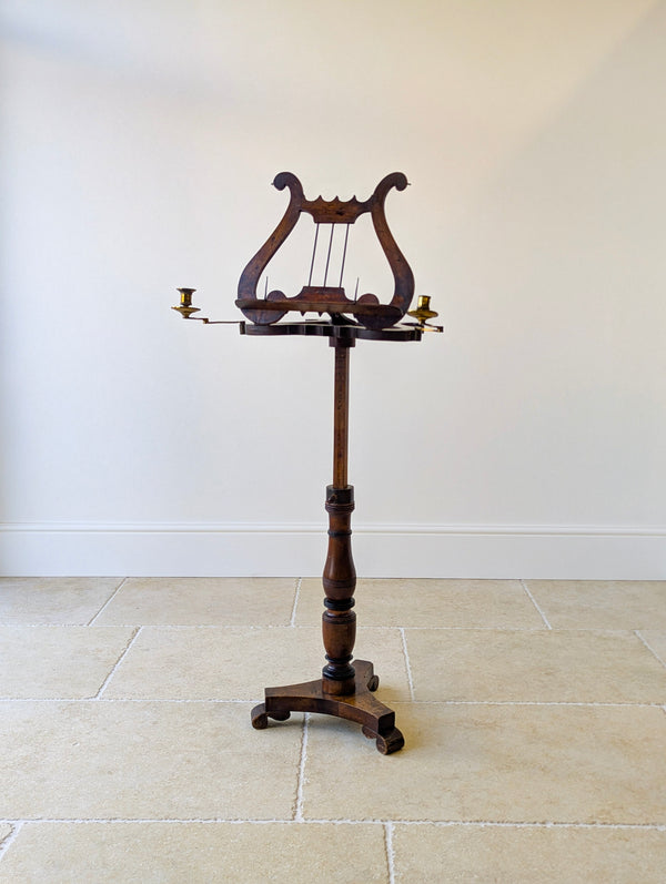 Antique William IV Mahogany Lyre-Form Music Stand c.1830