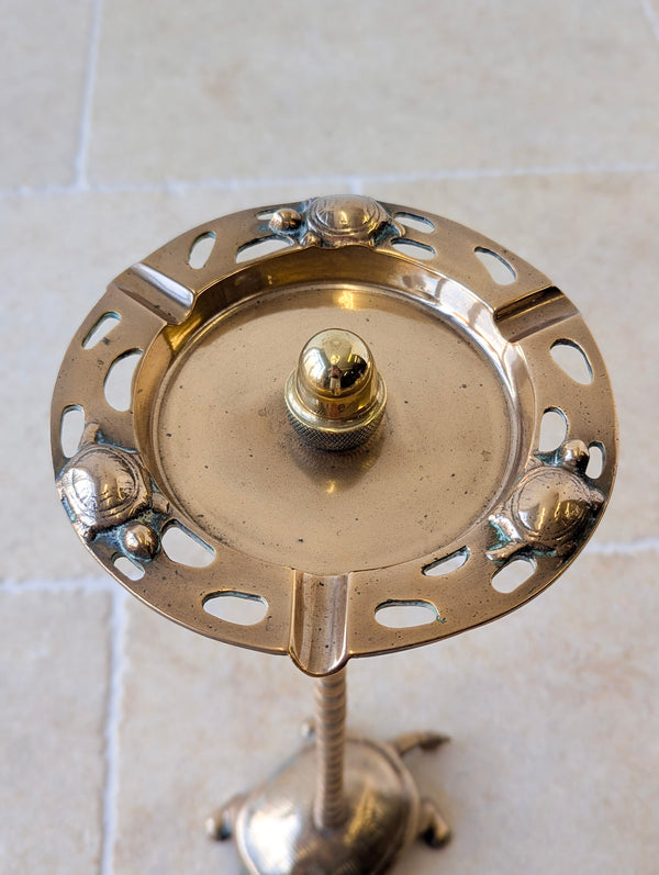 Antique Early 20th Century Brass Tortoise Floor-Standing Cigar Stand c.1920