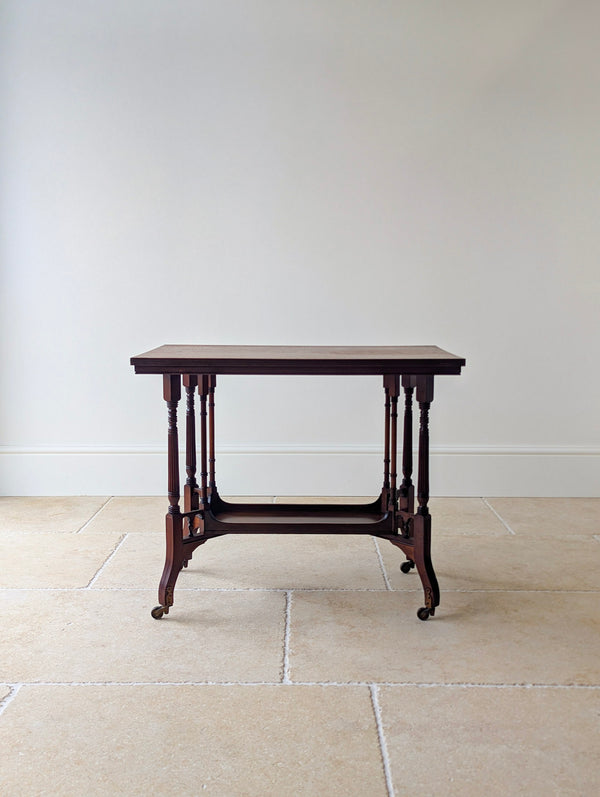 Antique Victorian Aesthetic Movement Mahogany Side Table by Gregory & Co c.1880