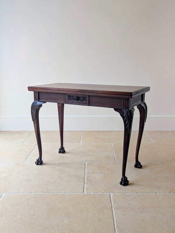 Antique Victorian Mahogany Card Table by James Shoolbred & Co. c.1890