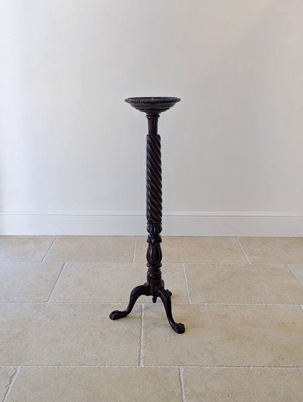 Antique Victorian Chippendale Revival Mahogany Torchère c.1880
