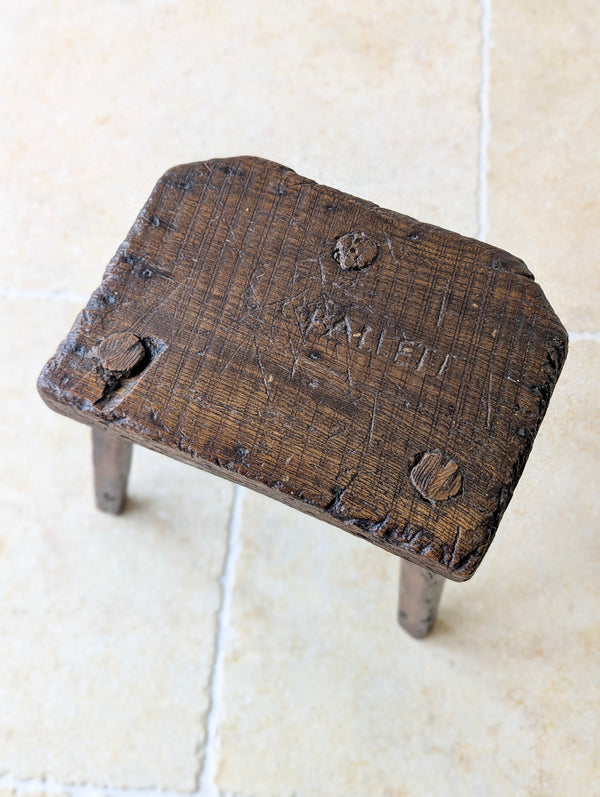 Antique Victorian Oak Birmingham Jeweller's Stool c.1860