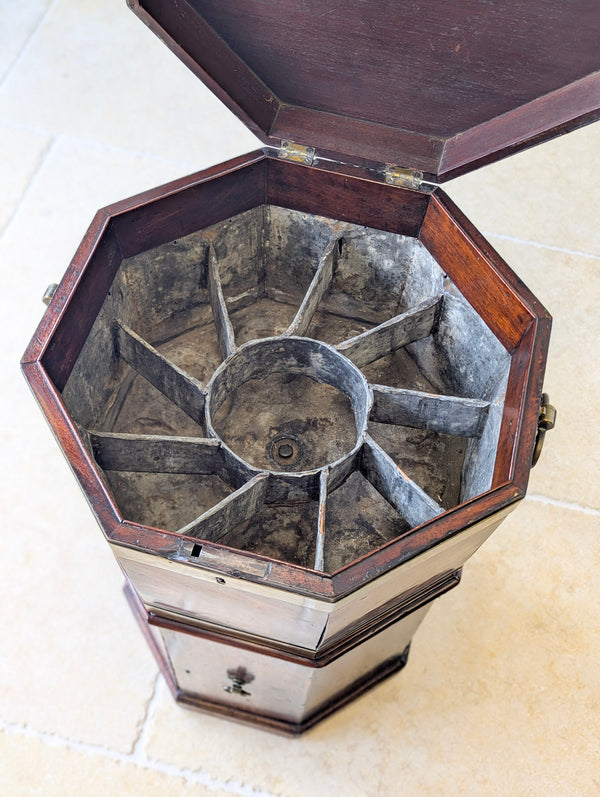 Antique George III Brass-Bound Mahogany Octagonal Cellaret c.1790