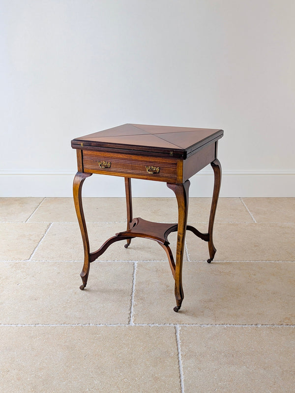 Antique Edwardian Mahogany Envelope Card Table c.1905