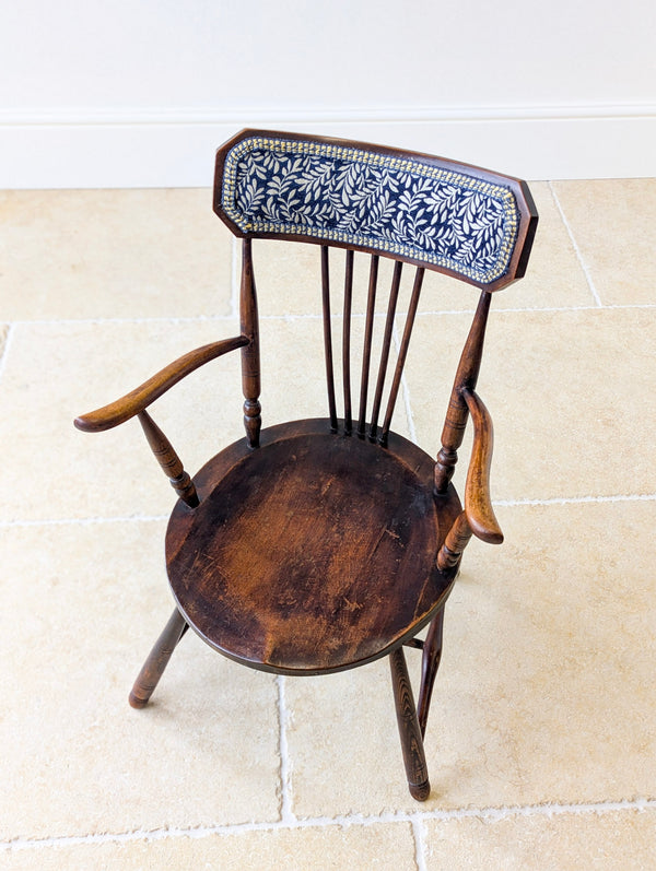 Antique Victorian Elm & Beech Arts & Crafts Windsor Chair c.1895