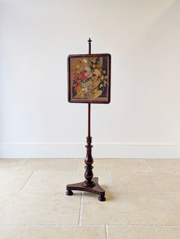 Antique William IV Rosewood Pole Screen c.1830