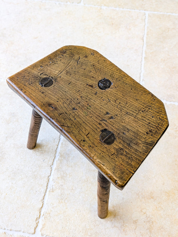 Antique Victorian Elm & Ash Cutler’s Stool c.1850