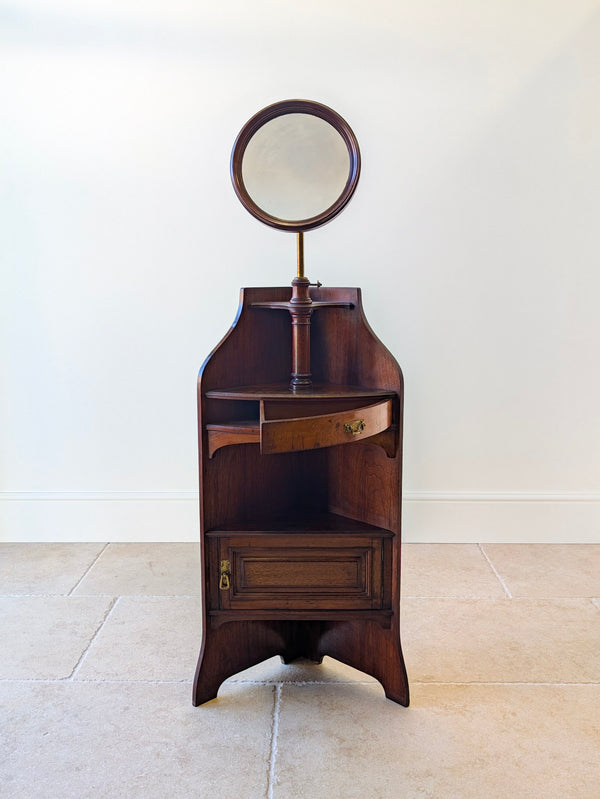 Antique Victorian Mahogany Corner Shaving Stand c.1890