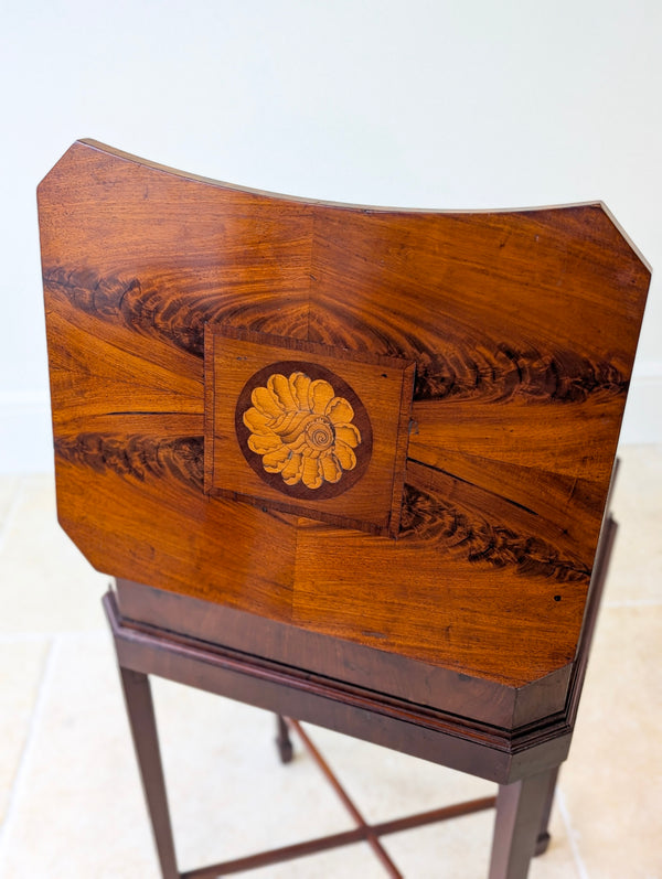 Antique Victorian Mahogany Work Box on Stand c.1880