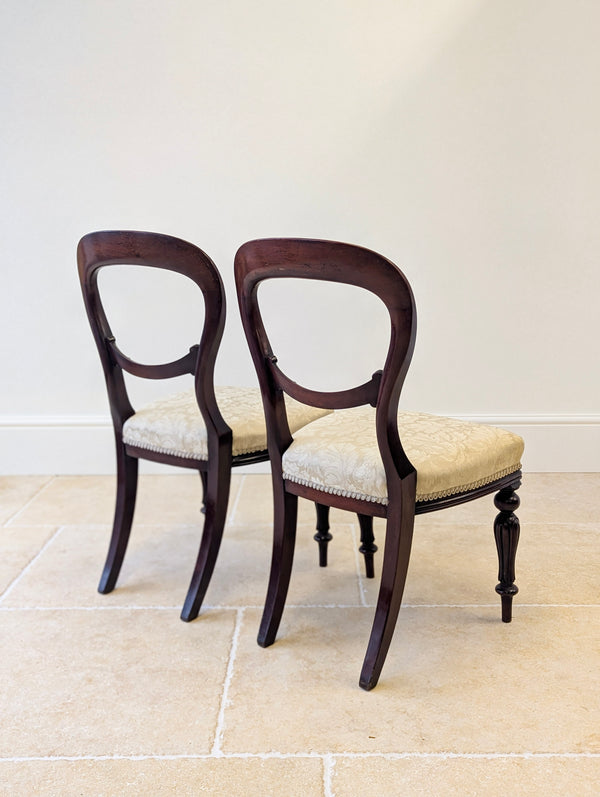 Set of Six Antique Victorian Mahogany Balloon Back Dining Chairs c.1860