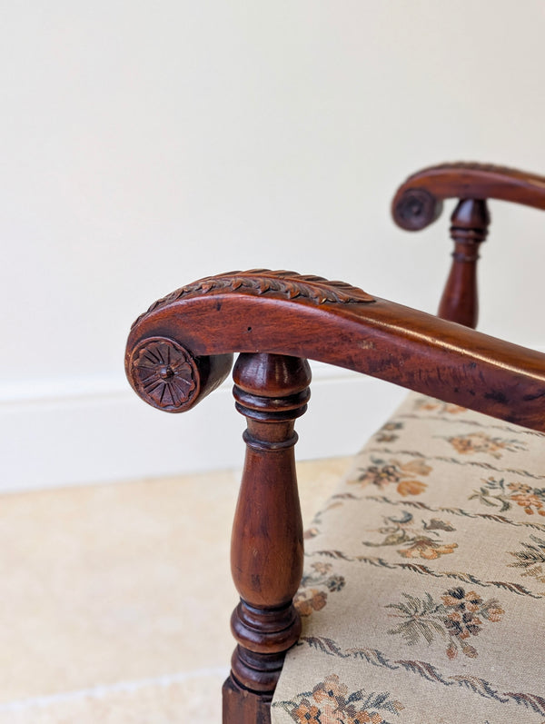 Pair of Antique Late Victorian Walnut Armchairs c.1890