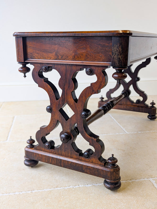 Antique Victorian Rosewood Library Table c.1870