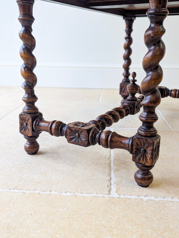 Antique Victorian Carved Oak Library Table c.1890