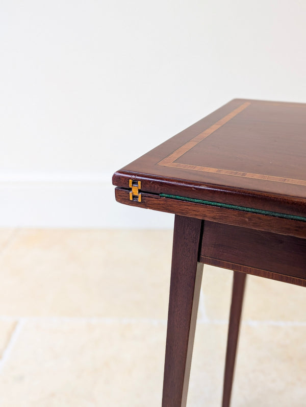 Antique Edwardian Mahogany Fold-Over Card Table c.1910
