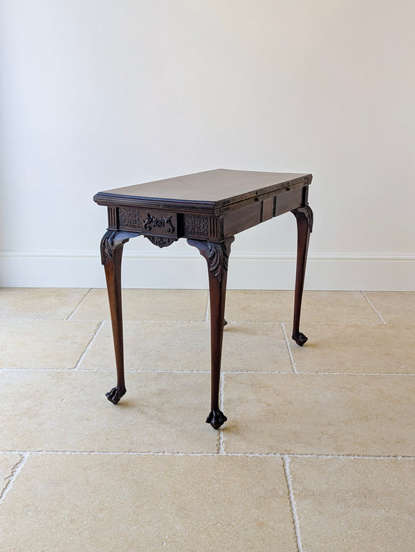 Antique Edwardian Mahogany Fold-Over Card Table c.1900