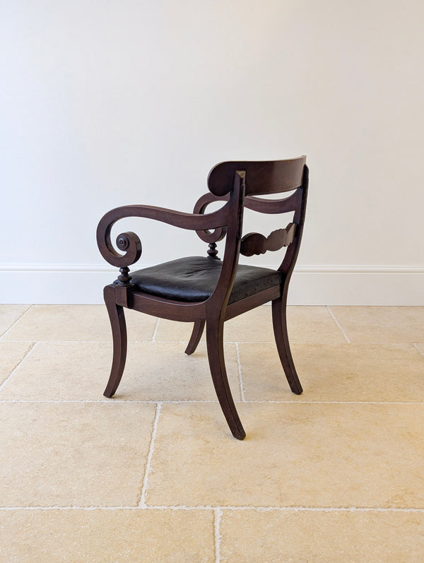 Antique Regency Mahogany Country House Library Armchair c.1820
