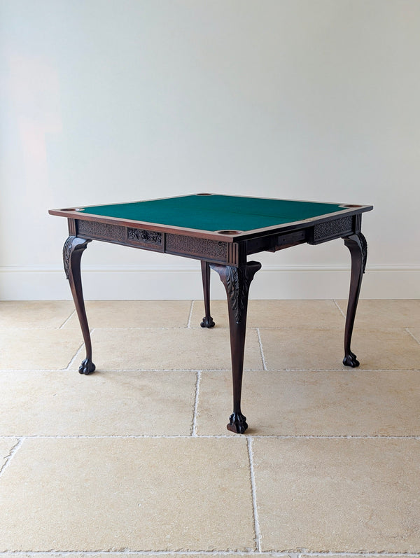 Antique Victorian Mahogany Card Table by James Shoolbred & Co. c.1890