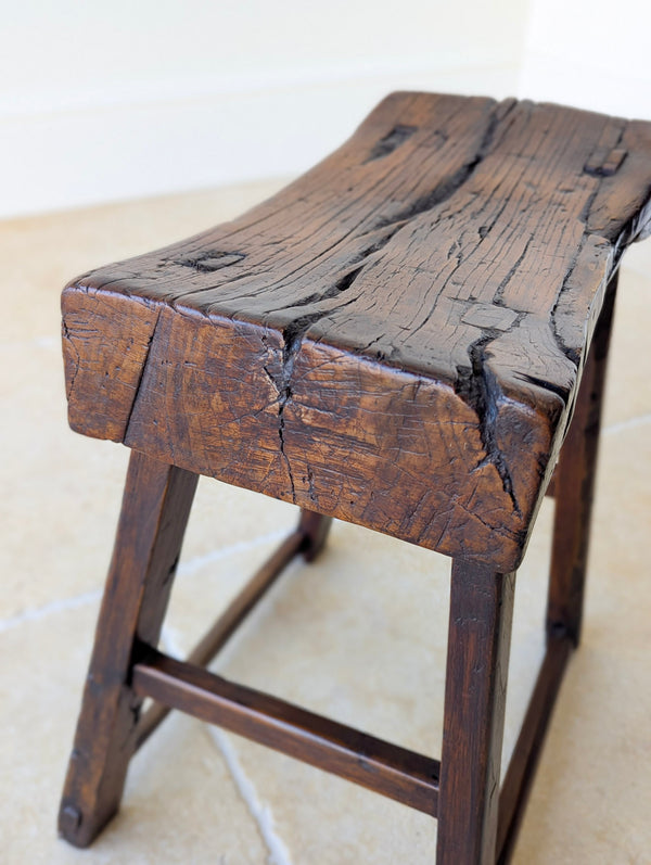Antique Georgian Oak Vernacular Stool c.1750