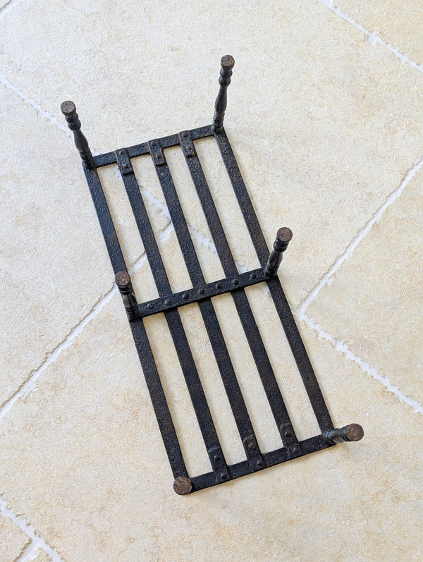 Antique Georgian Country-House Wrought Iron Hearth Footman c.1800