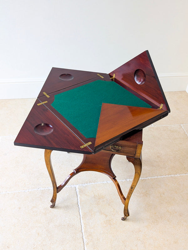 Antique Edwardian Mahogany Envelope Card Table c.1905