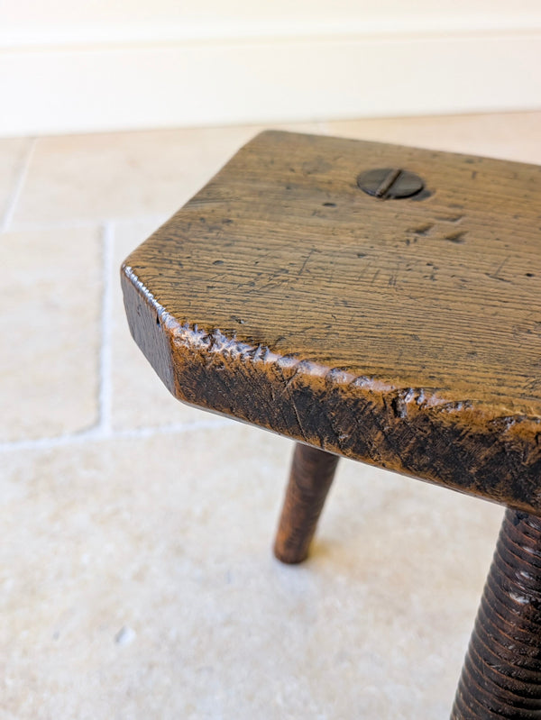 Antique Victorian Elm & Ash Cutler’s Stool c.1850