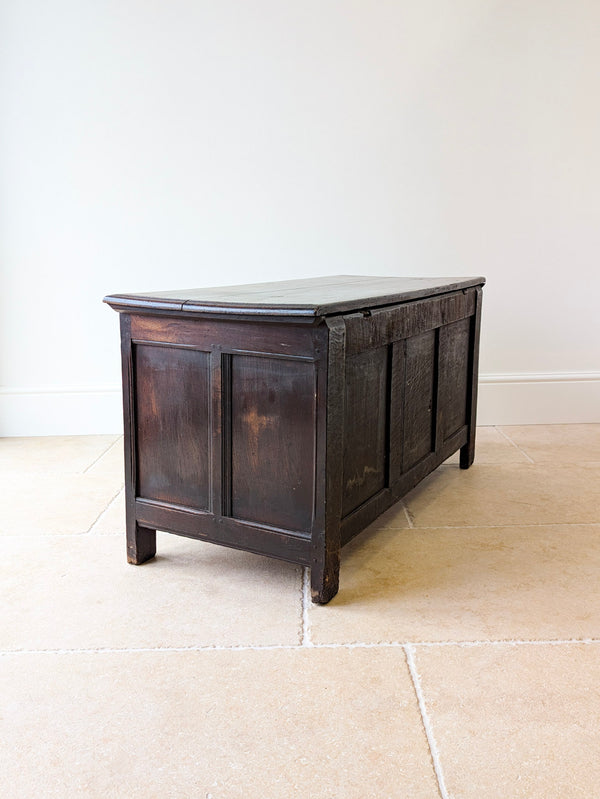 Antique Charles II West Yorkshire Inlaid Oak Coffer c.1680