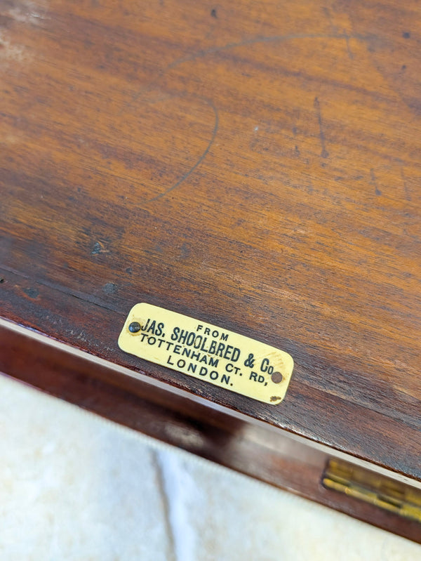 Antique Edwardian Inlaid Mahogany Piano Stool by Jas Shoolbred c.1905