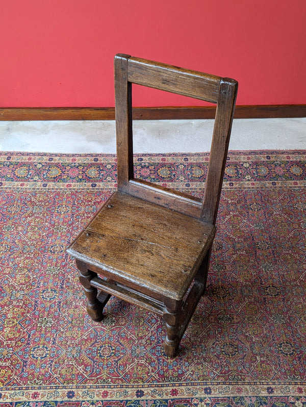 Antique 18th Century Country Made Primitive Oak Chair