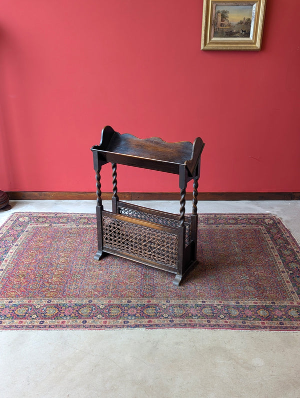 Antique Early 20th Century Oak Book Trough