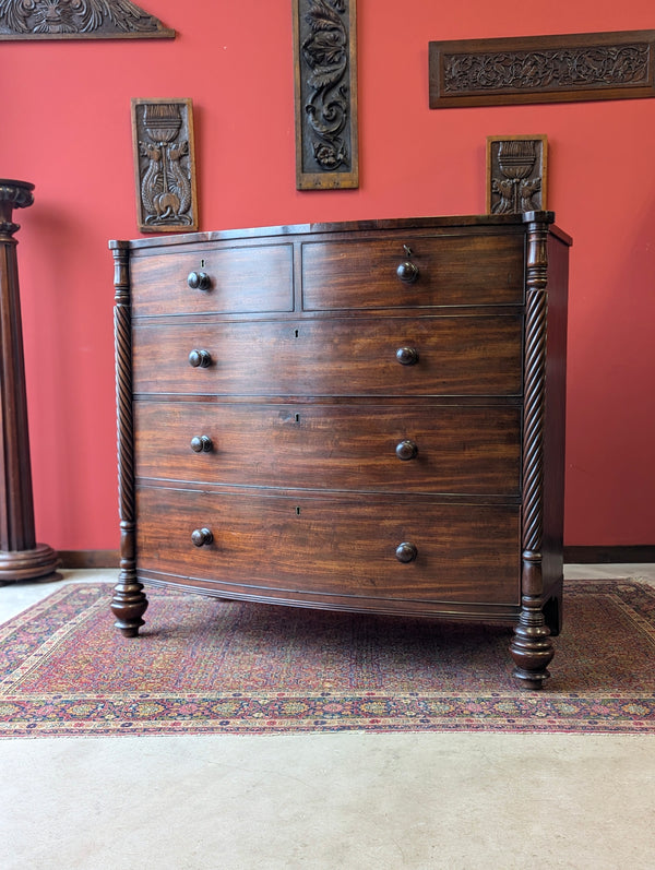 Antique Victorian Dark Mahogany Scotch Chest of Drawers