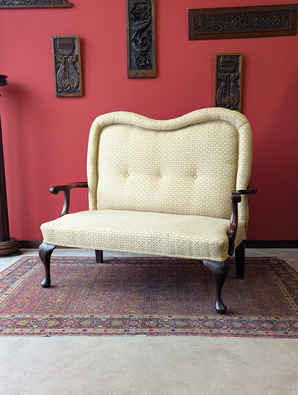 Antique Georgian Mahogany Upholstered Two Seater Settee