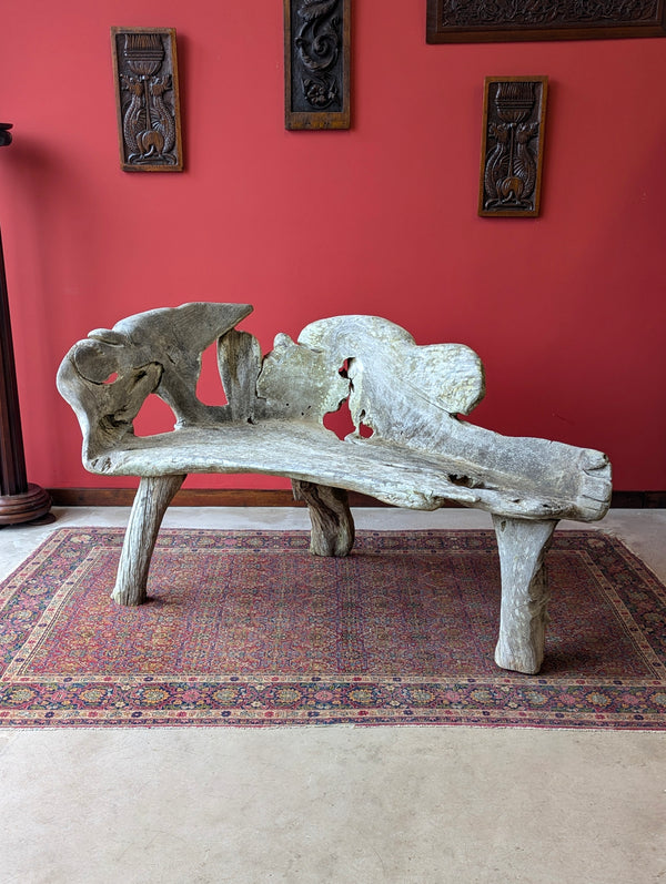 Vintage Ancient Teak Root Bench