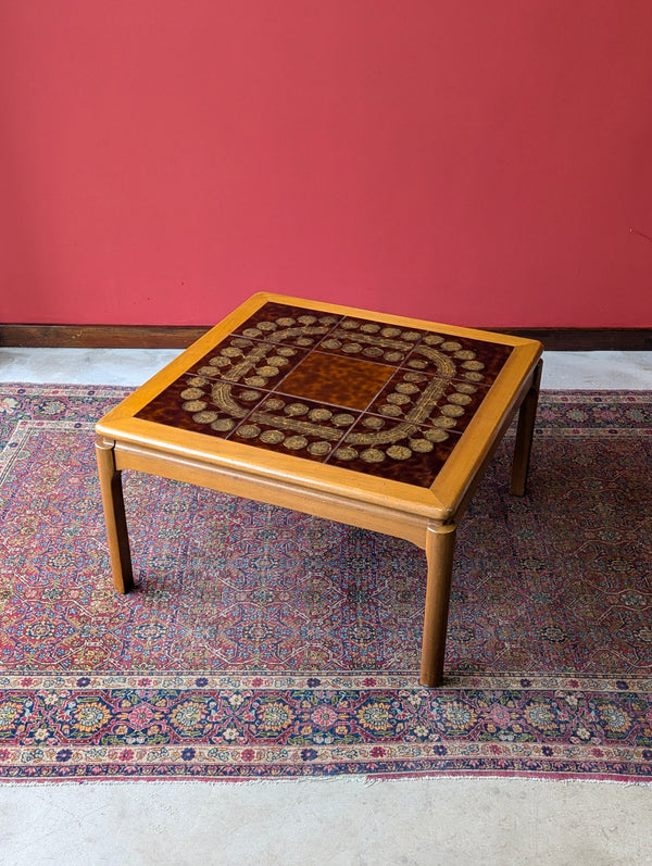 Mid Century Tile Top Square Teak Coffee Table