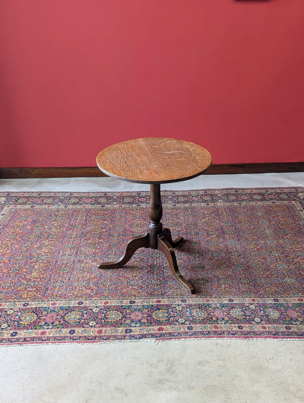 Antique 18th Century Georgian Oak Circular Pedestal Wine Table