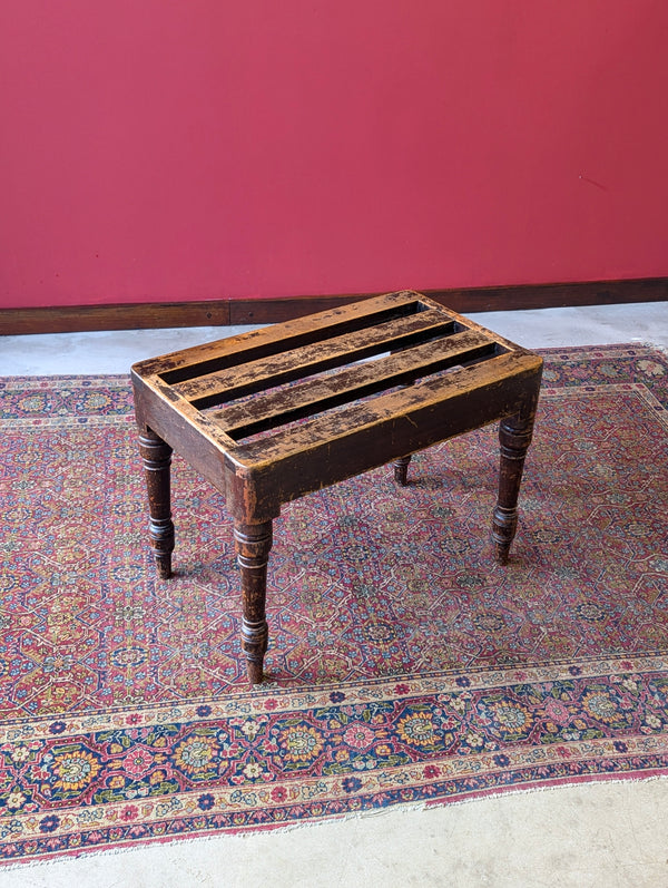 Antique Victorian Beech Luggage Stand by Brown & Lamont