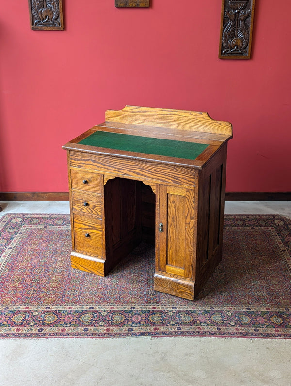 Antique Victorian Oak Clerks Desk / Writing Table / Hostess Stand