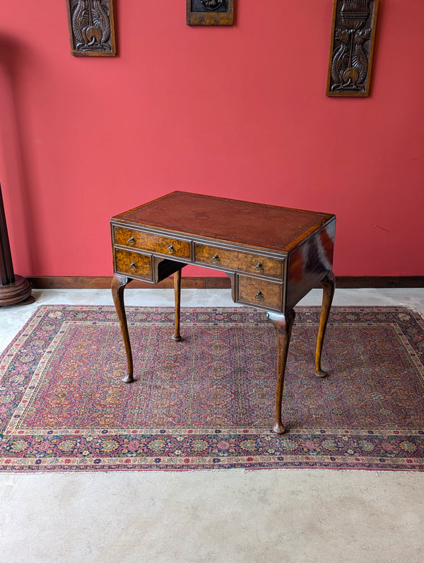 Antique Early 20th Century Burr Walnut Writing Table Desk