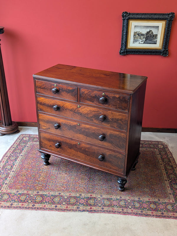 Antique Mid 19th Century Mahogany Chest of Drawers Circa 1850