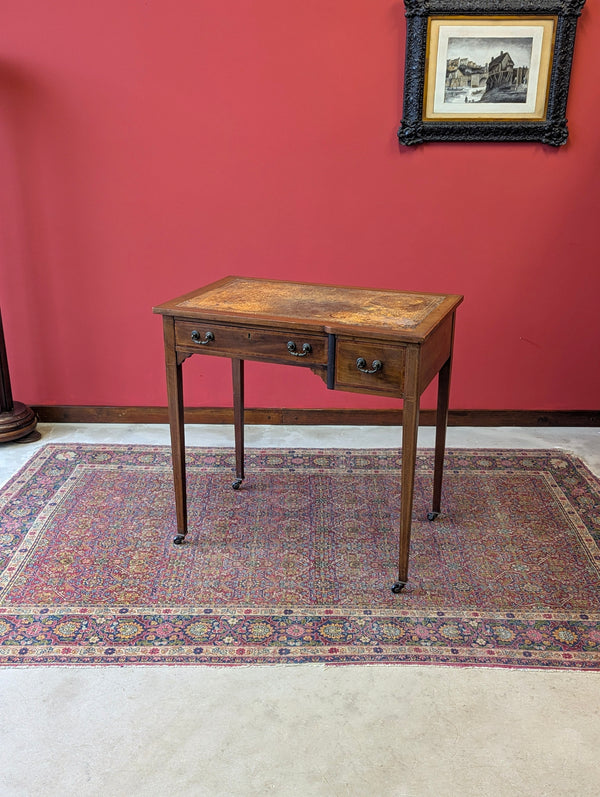 Antique Edwardian Mahogany Leather Topped Writing Desk