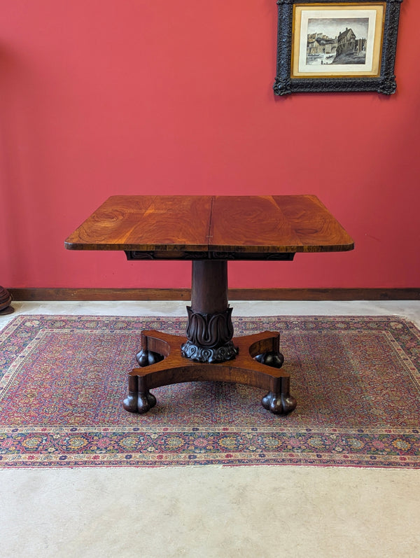 Antique Regency Rosewood Fold Over Tea Table