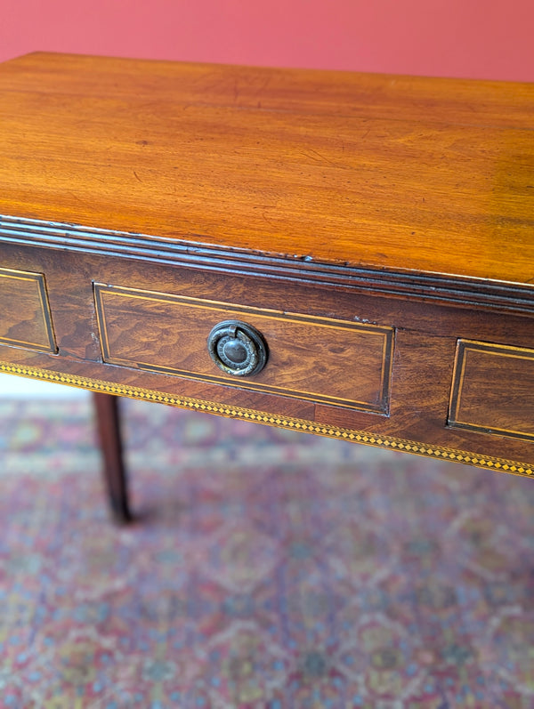 Antique Georgian Inlaid Mahogany Side Table / Writing Desk