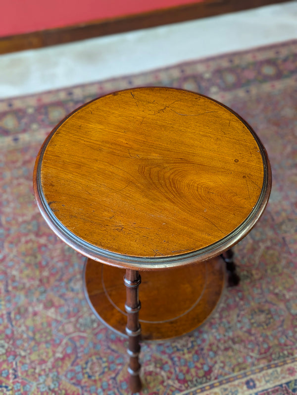 Antique Victorian Aesthetic Movement Faux Bamboo Circular Occasional Table